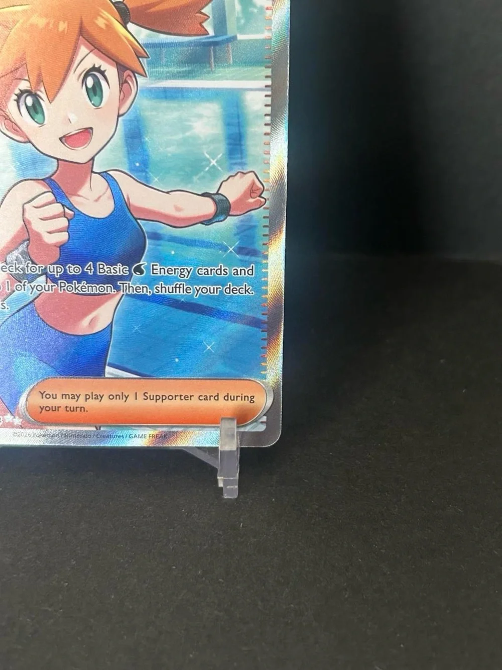 Pokemon Misty's Vitality Holo Trainer Card - Blue & Orange Artwork